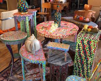Visionary artist decorated furniture 