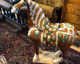 Huge Chinese Tang horse with repaired jaw