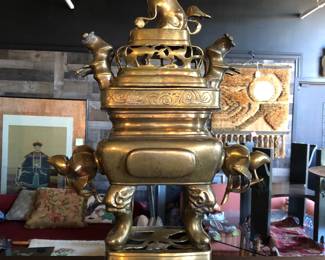 Large antique brass Chinese sensor
