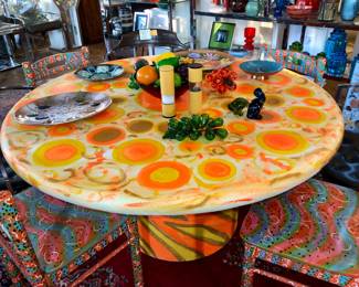 Visionary artist decorated table