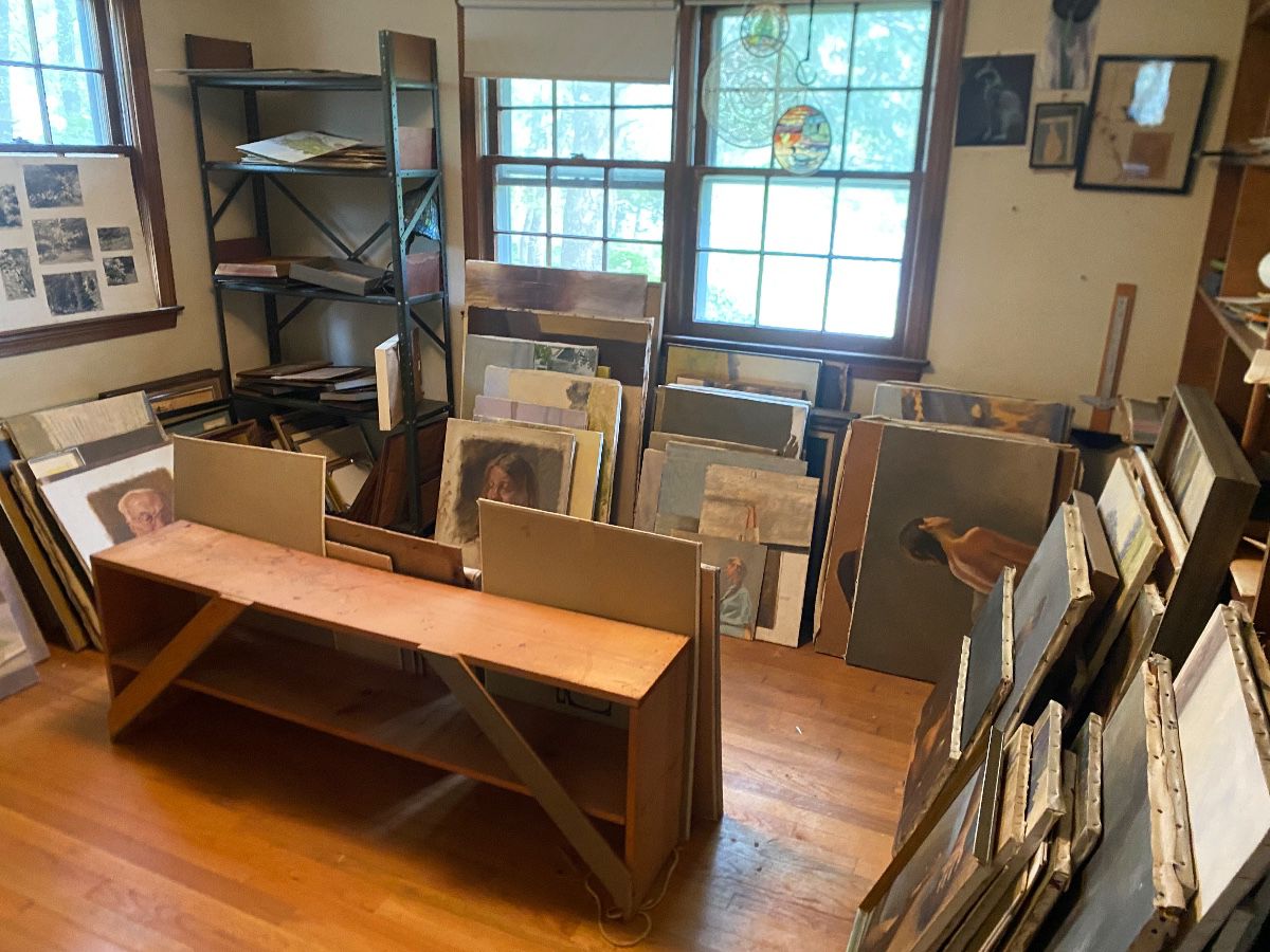 One of several rooms of art work 