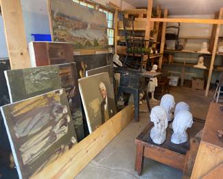 Plaster busts and figures