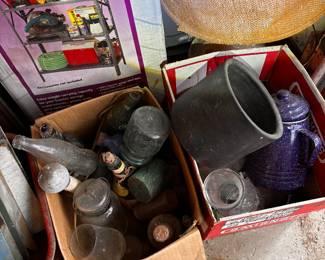 Mixed bottles and country collectibles