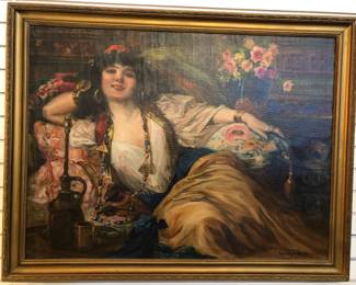 Richard Geiger oil on canvas: Vienna and studied in both Vienna and Paris before settling in Budapest, specializing in genre paintings and portraits. 