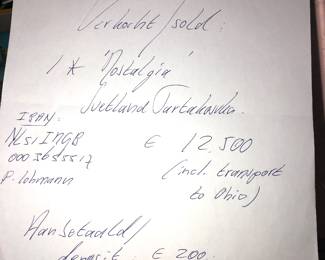 Original receipt for the Nostalgia painting preceding this pic