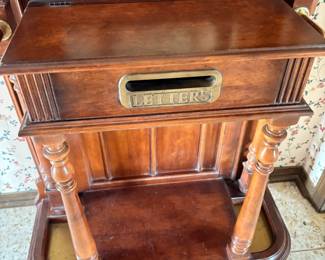 Letter slot in hall tree