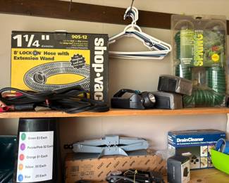 jumper cables, drain cleaner
