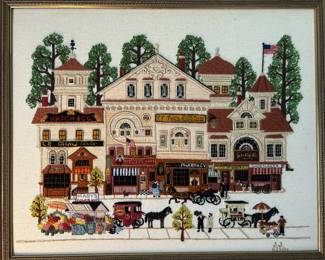 Absolutely gorgeous handmade cross stich scene