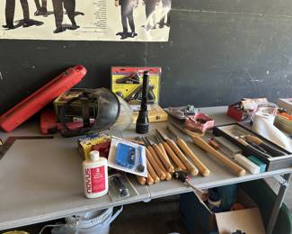 Large set of wood working chisels