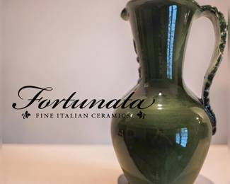 Green Art Pottery Ewer MADE IN ITALY bid #13
