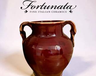 FORTUNATA Burgundy Double Handle Vase bid #35