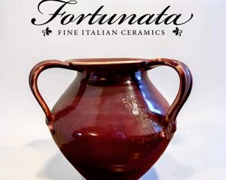 FORTUNATA Burgundy Triple Handled Vase bid #34