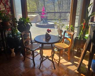 Set of 6 chairs available and Victorian breakfast table