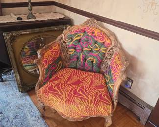 Upholstered victorian club chair