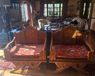 Elephant saddle chairs Indonesia.