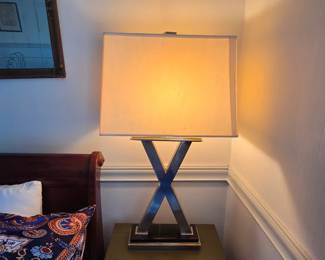 Mid century pair of lamps with marble base