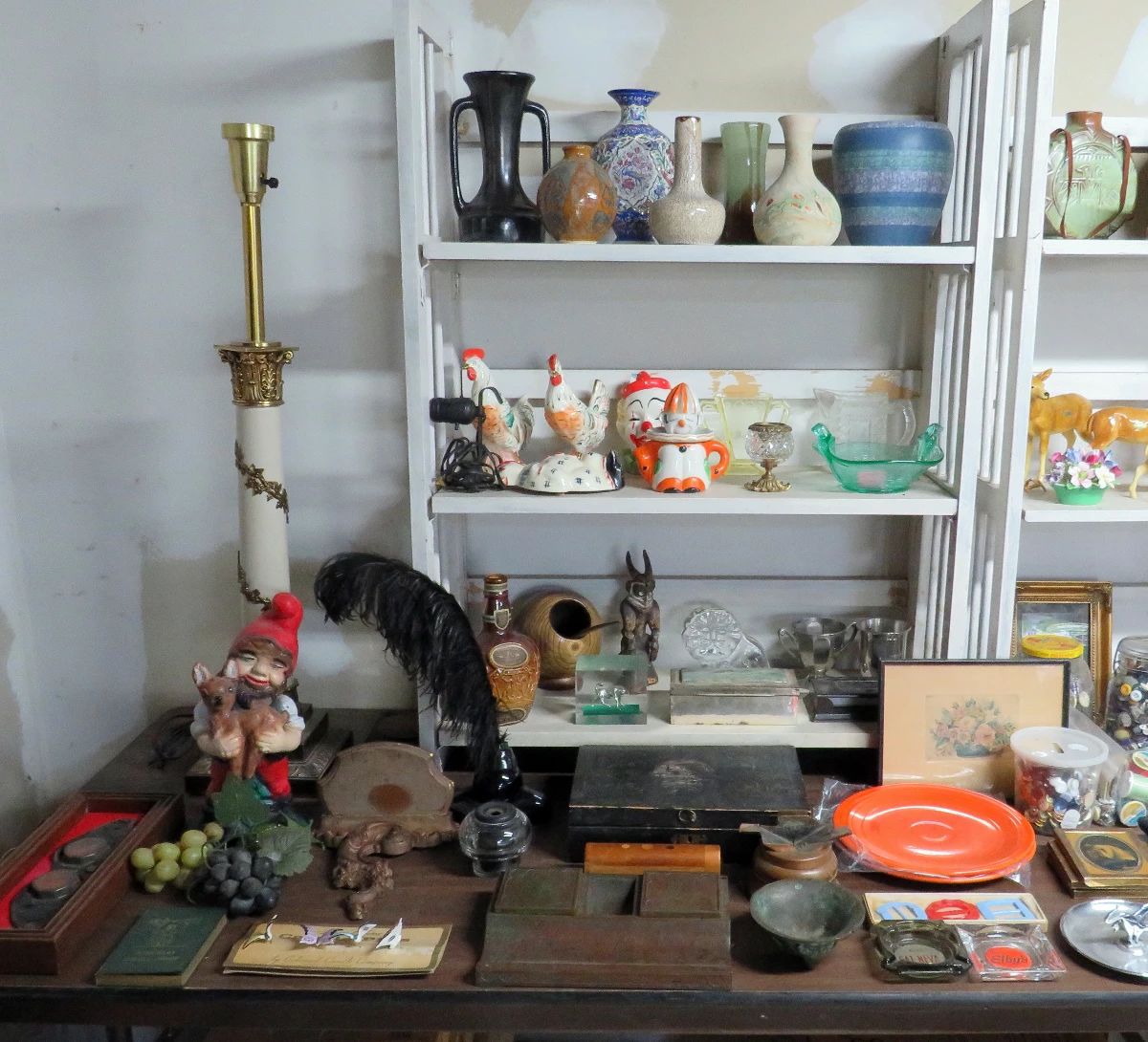 Frankoma Pottery & Concrete Gnome Statue