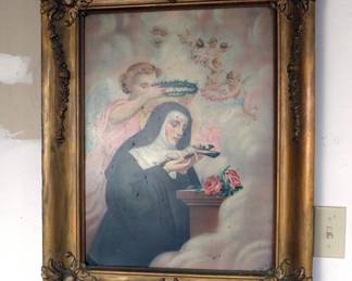 Lithograph On Tin Religious Picture