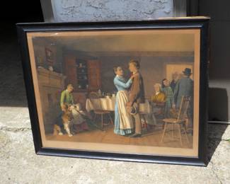 Victorian Lithograph with History Written On Back