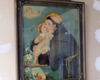 Fabulous Art Deco Frame W/ Religious Print