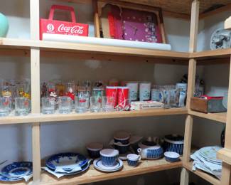 Cartoon Glasses, Coca Cola Items & Eldfast Sweden Tea Set