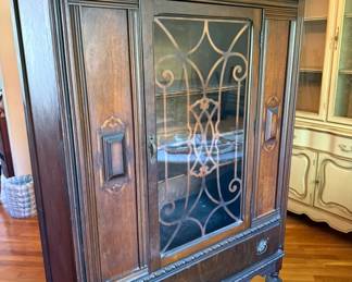 Jacobean style antique china cabinet