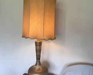Leanord R Foss style lamp- etched glass- solid!