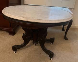 Marble top victorian coffee table 