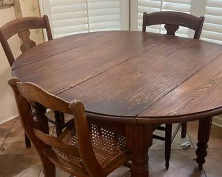 Antique oak table and chairs