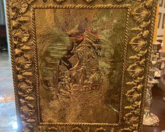Brass fire screen