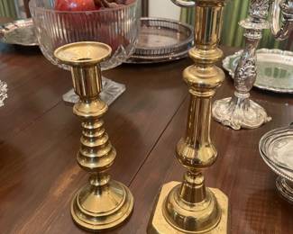 heavy brass candle sticks