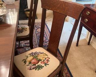 dining table and 6 needlepoint chairs