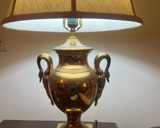 Pr of very heavy brass lamps