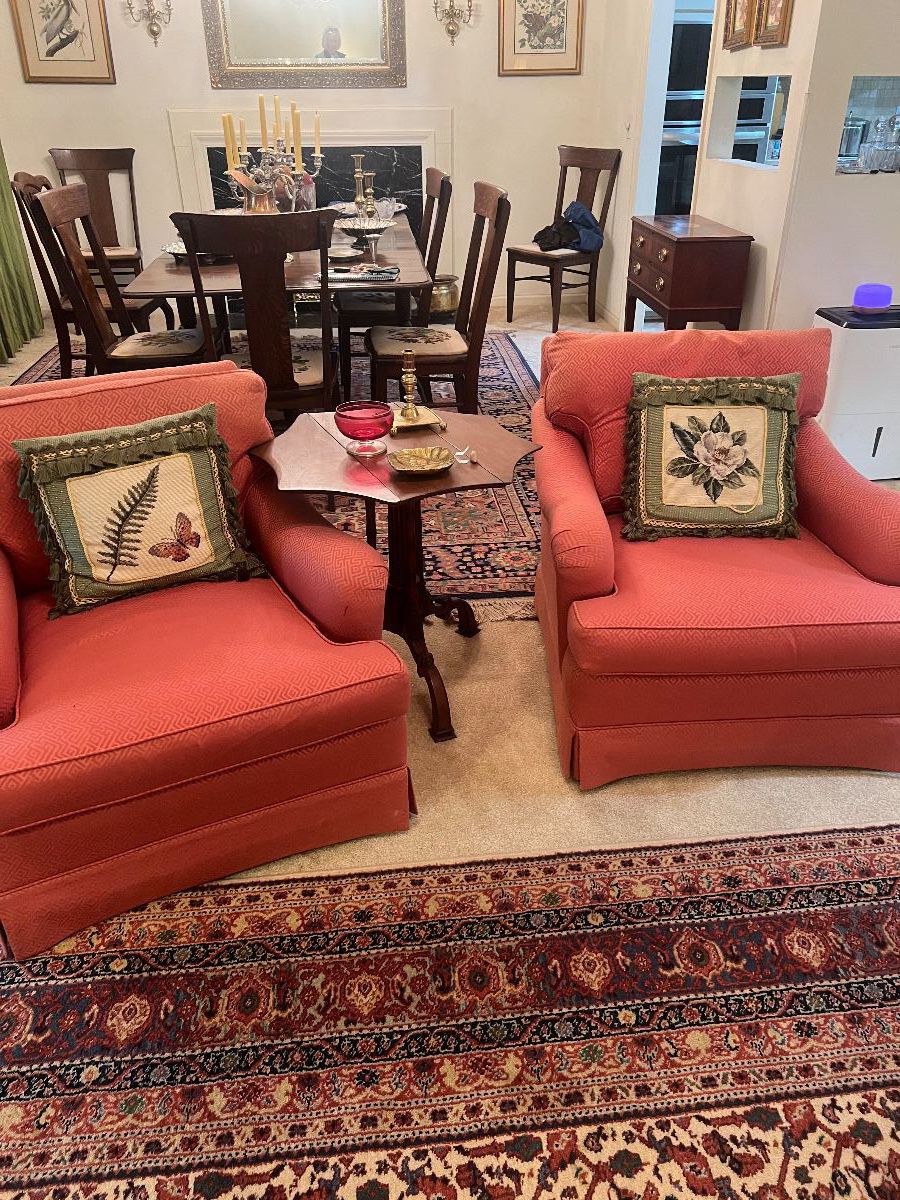 Pr of upholstered chairs