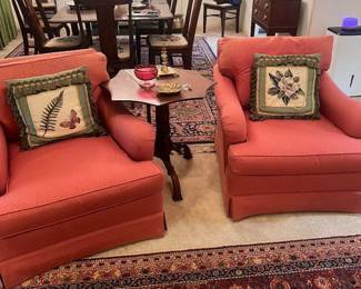 Pr of upholstered chairs