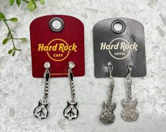 13 HardRockPeaceGuitarFiligreeGuitarEarrings