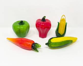 45 DecorativeGlassArtVegetables5Pieces