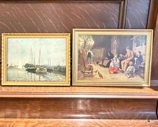 91 TwoSmallDecorativeFramedArtPrintsMonetAnker