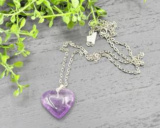 116 HeartShapedAmethystPendantNecklace