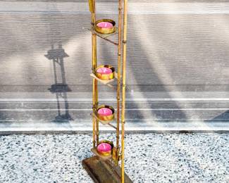 145 CastMetalTeaLightCandleDecorStand