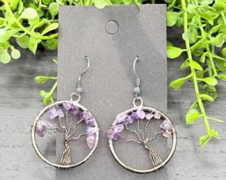 133 TreeofLifeAmethystGemstoneEarrings