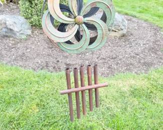 61 HangingMetalSpinningPropellerTubesWindChime