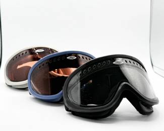 142 Setof3SmithSkiSnowSandGoggleswSoftBagCases