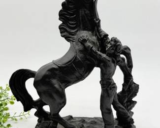 76 WomanRearingHorseSculpture