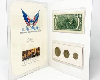 77 1976BicentennialCollectorSet2BillCoinsFirstDayCover