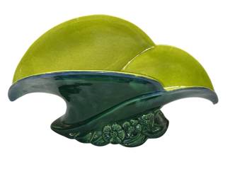Vintage Pottery Haegar Green Wave Art Deco Planter Royal Hickman