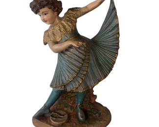Chalkware Ballerina Girl Figurine Style of Gebruder Heubach