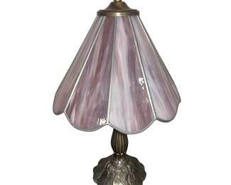 Cast Metal Lamp Stained Glass Shade