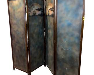 c1900 Craftsman Stickley Era 4-Panel Room Divider - Art Deco Style Top *69 70 71 Match -But Differen