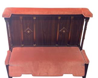 Casket Coffin Side Kneeler Prayer Bench Pink Velvet Wood Catholic Funeral